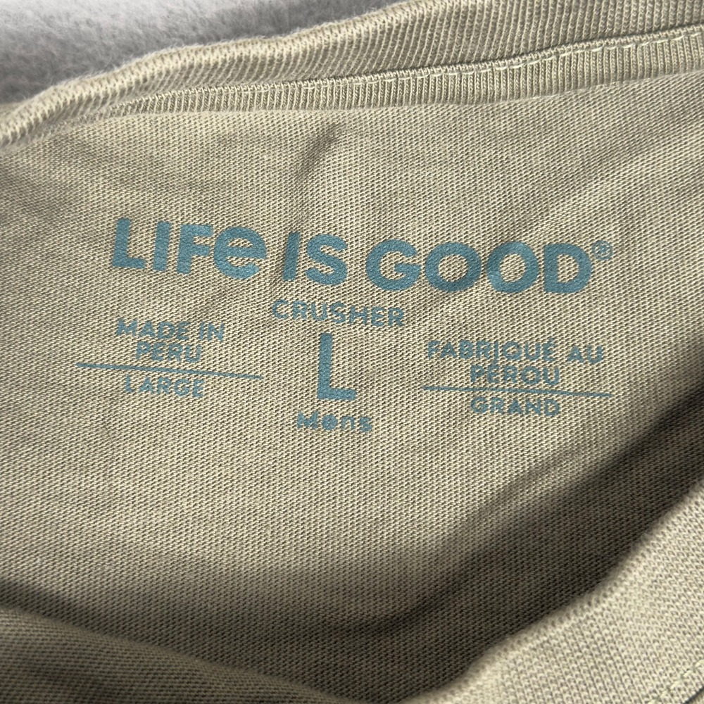Life is Good Crusher Tee L Olive Green Keep It Simple‎ Mountain Graphic T-Shirt - Picture 3 of 7